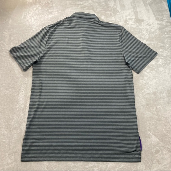 RLX Polo Ralph Lauren Golf Black Grey Striped Polo Shirt Men's Sz L Wicking - Picture 5 of 9